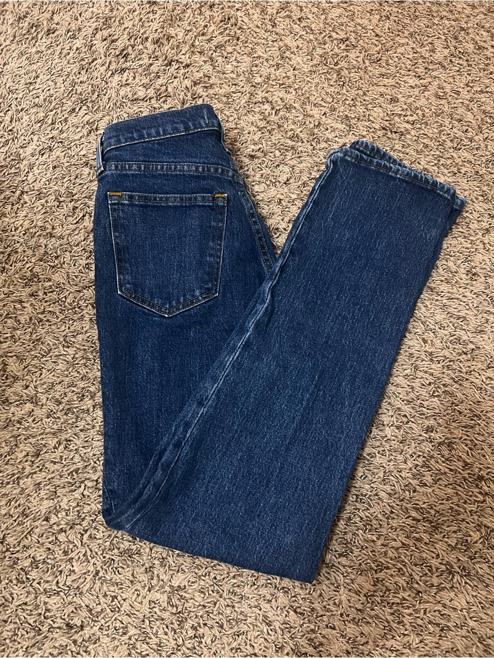Abercrombie & Fitch Women's 90’s Straight Deep Indigo High Rise Jeans